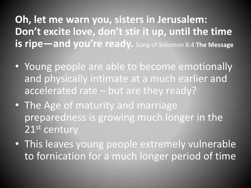 oh let me warn you sisters in jerusalem