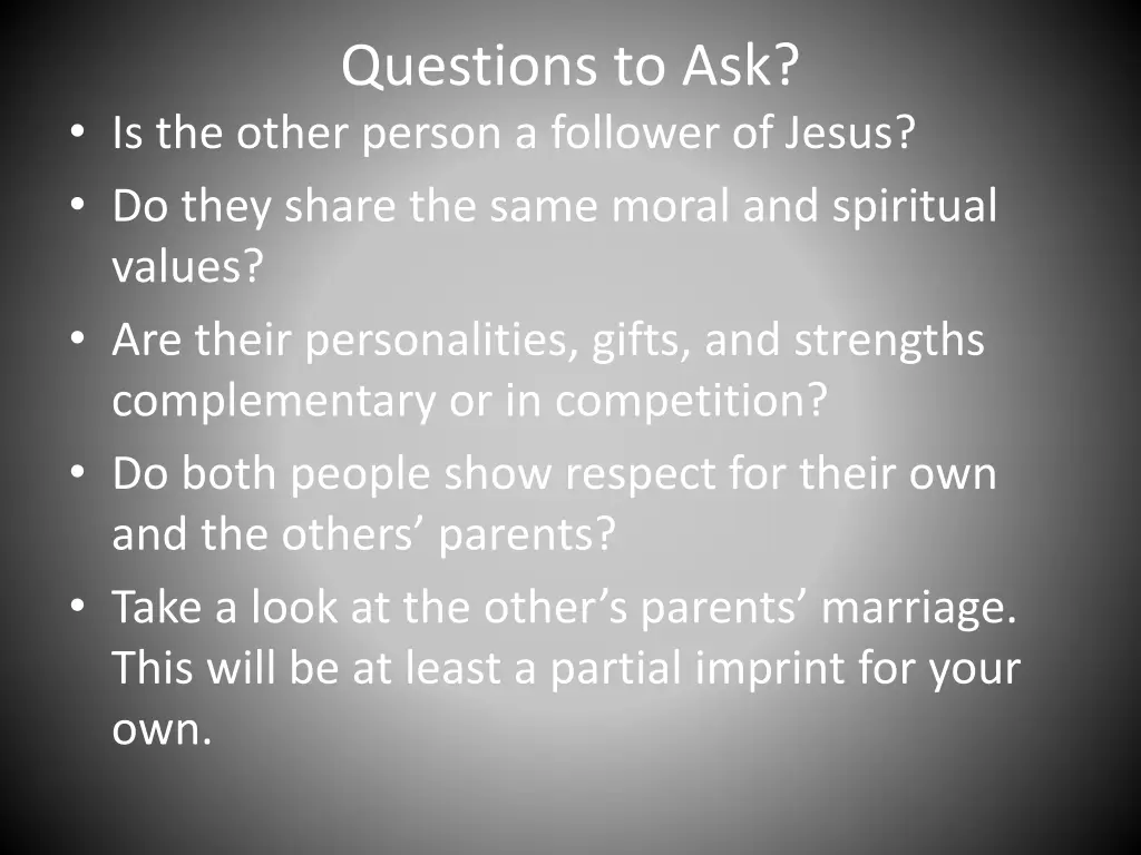 questions to ask