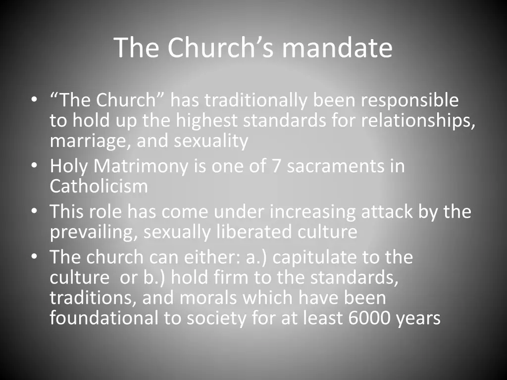 the church s mandate