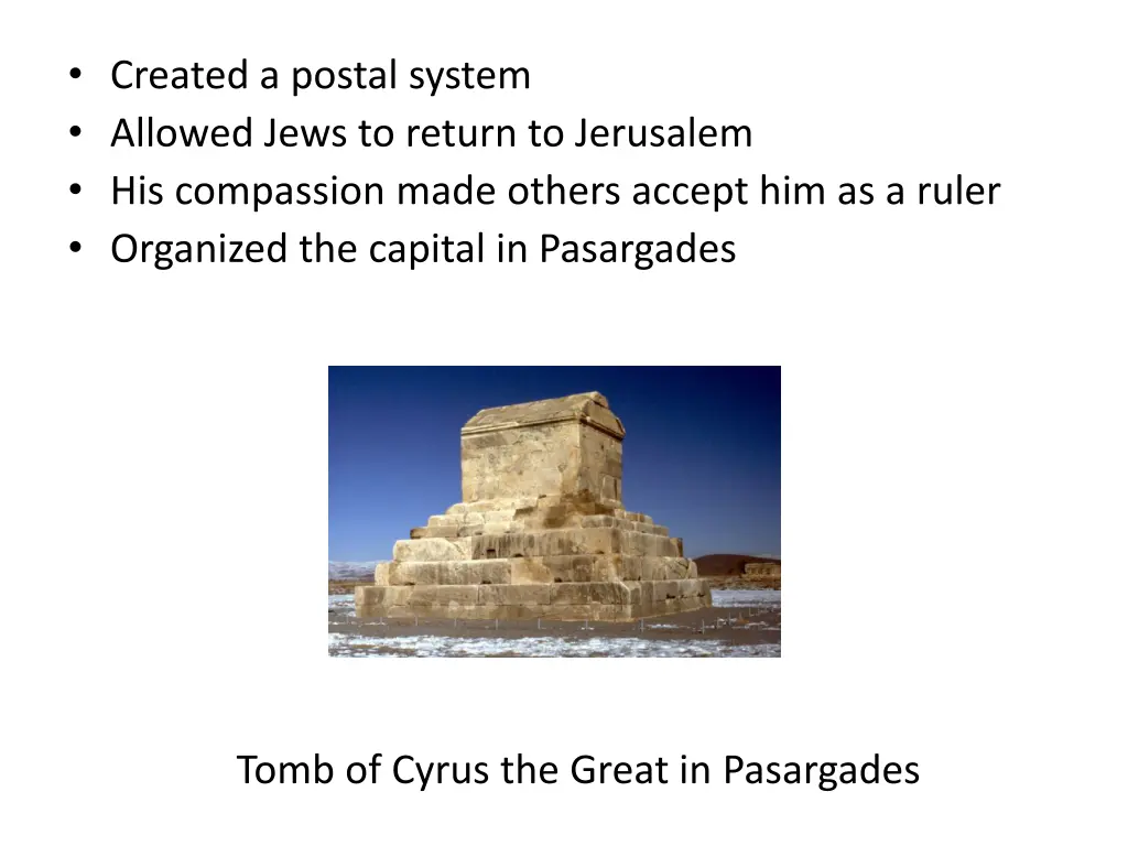 created a postal system allowed jews to return