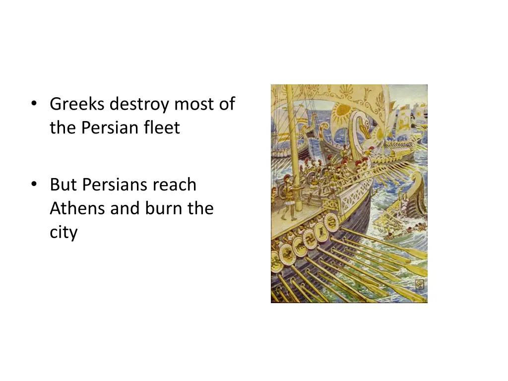 greeks destroy most of the persian fleet