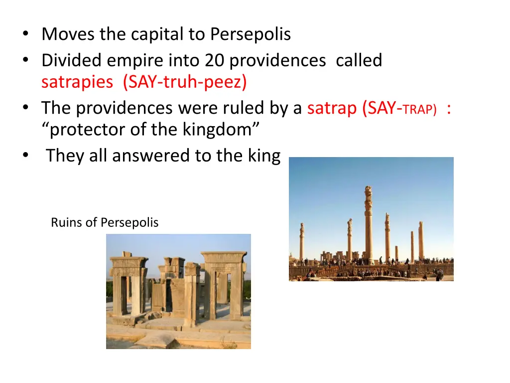 moves the capital to persepolis divided empire