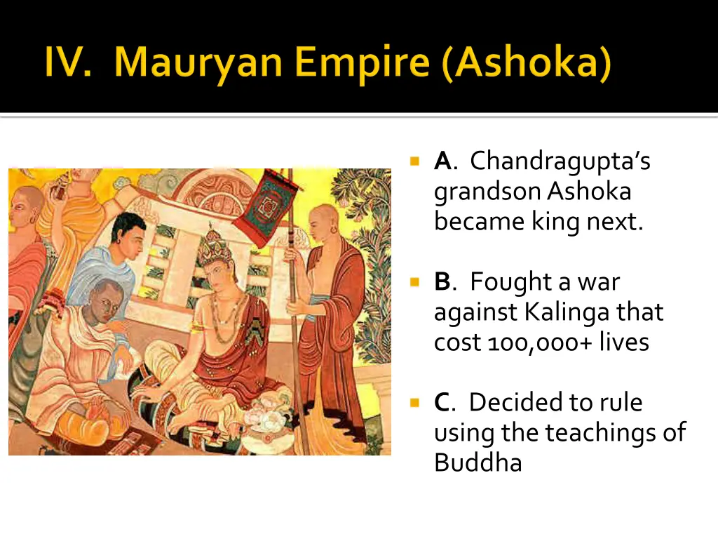 a chandragupta s grandson ashoka became king next