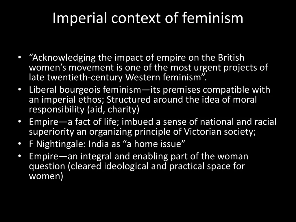 imperial context of feminism
