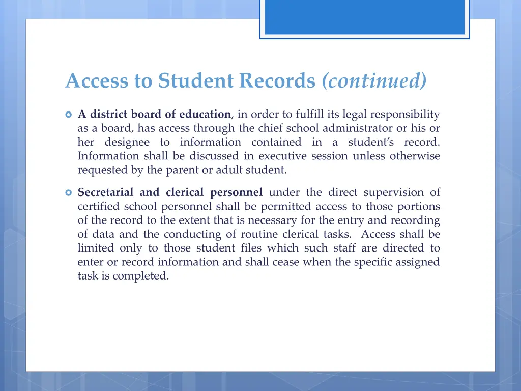 access to student records continued 1