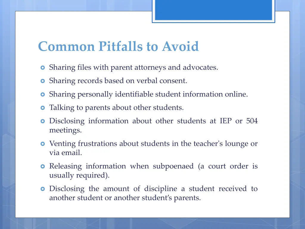 common pitfalls to avoid