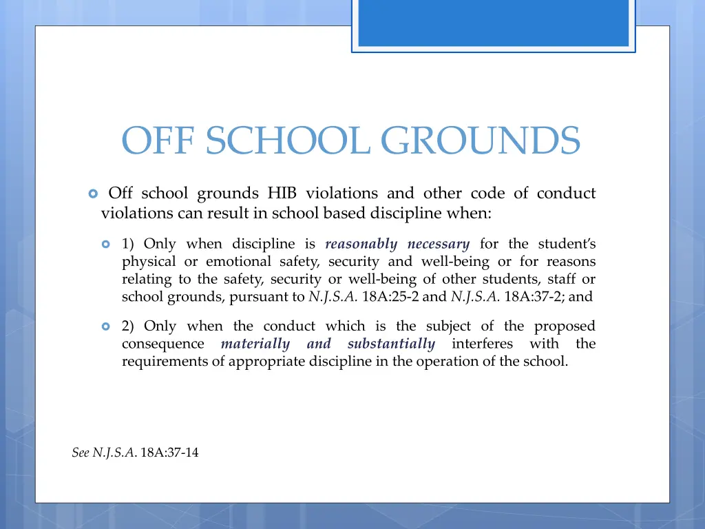 off school grounds