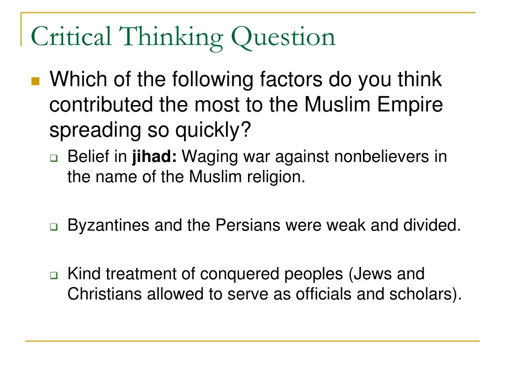 critical thinking question