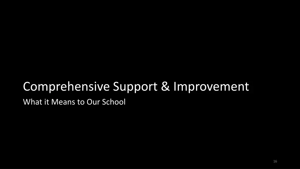 comprehensive support improvement what it means