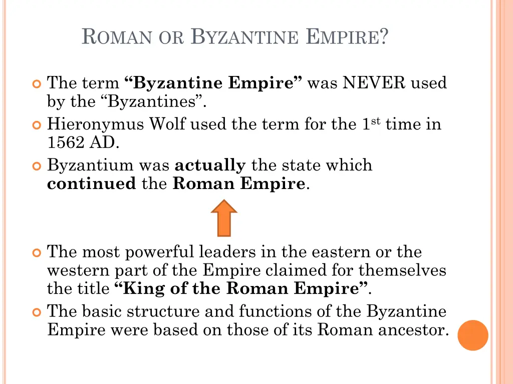 r oman or b yzantine e mpire
