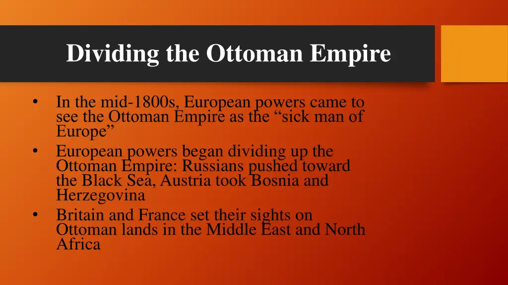 dividing the ottoman empire