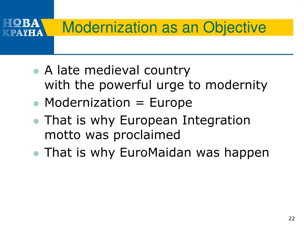 modernization as an objective