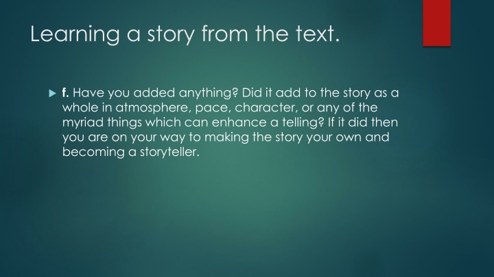 learning a story from the text