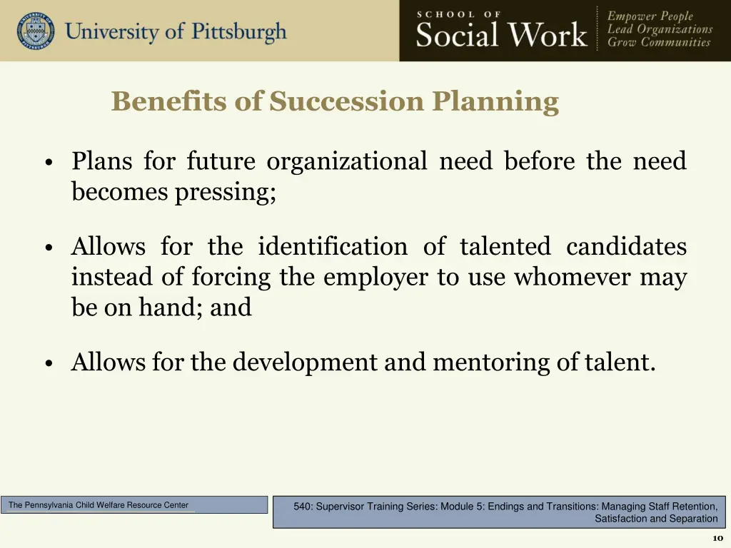 benefits of succession planning
