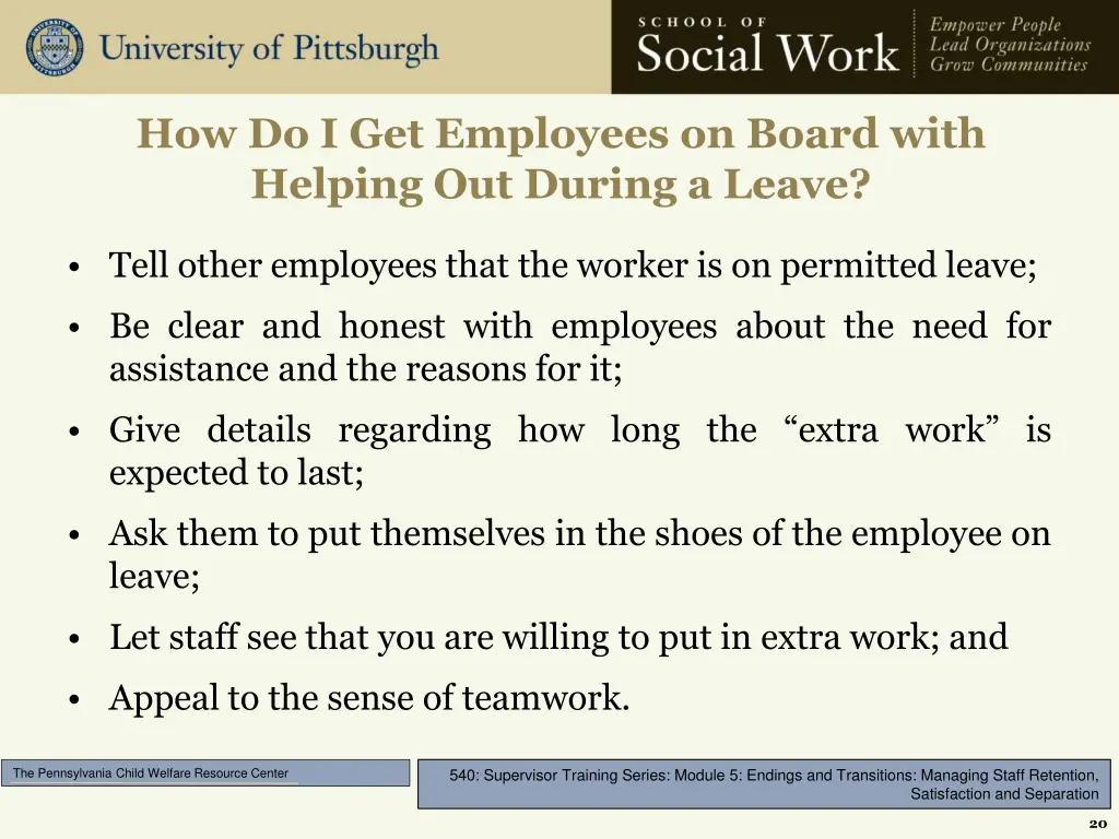 how do i get employees on board with helping
