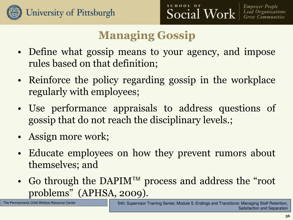 managing gossip