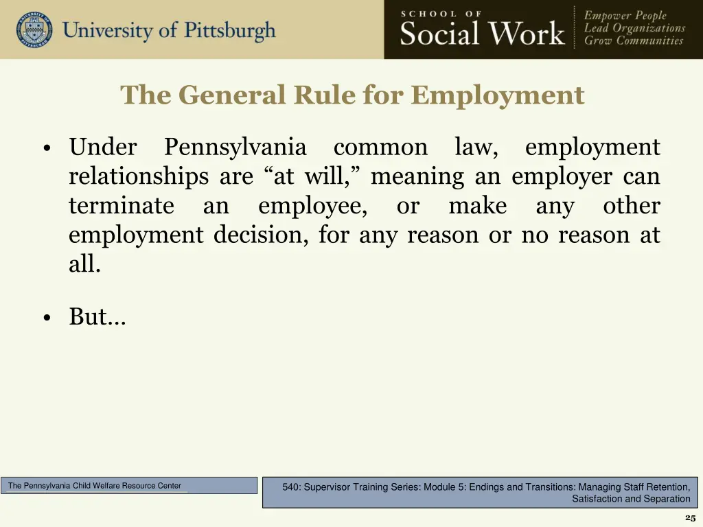 the general rule for employment