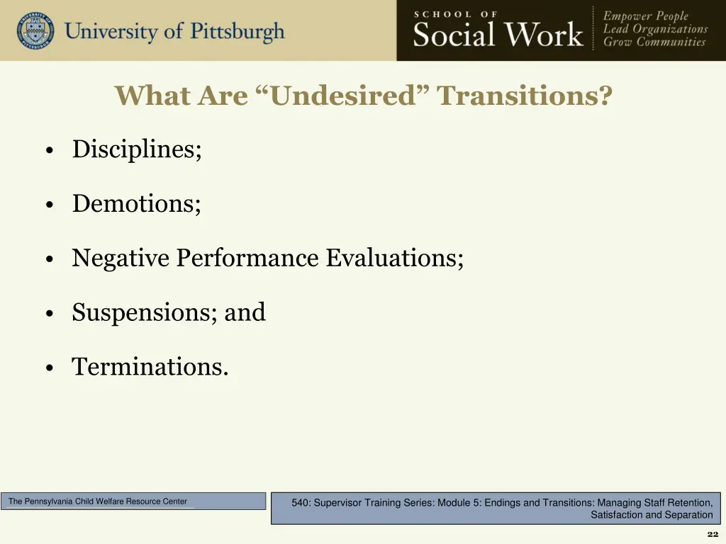 what are undesired transitions