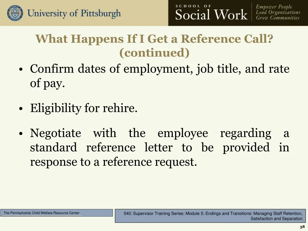 what happens if i get a reference call continued