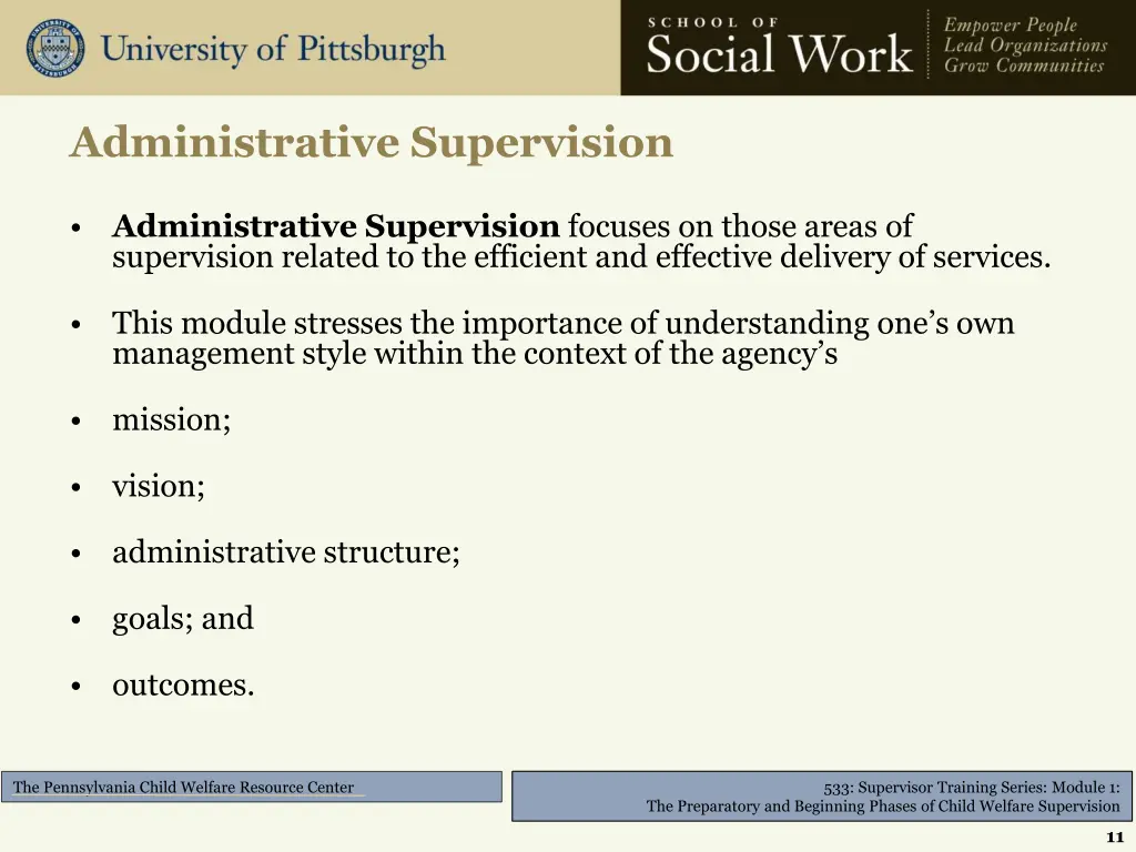 administrative supervision