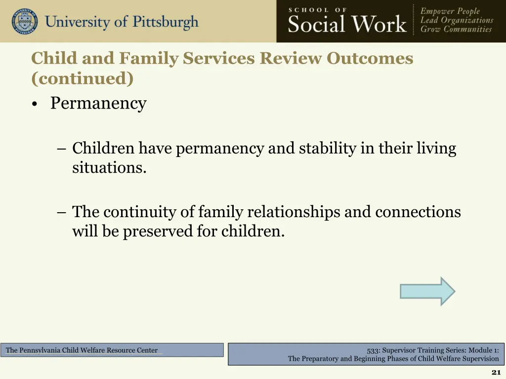 child and family services review outcomes 1