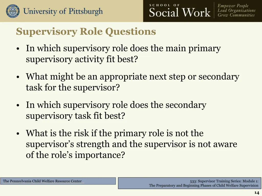 supervisory role questions