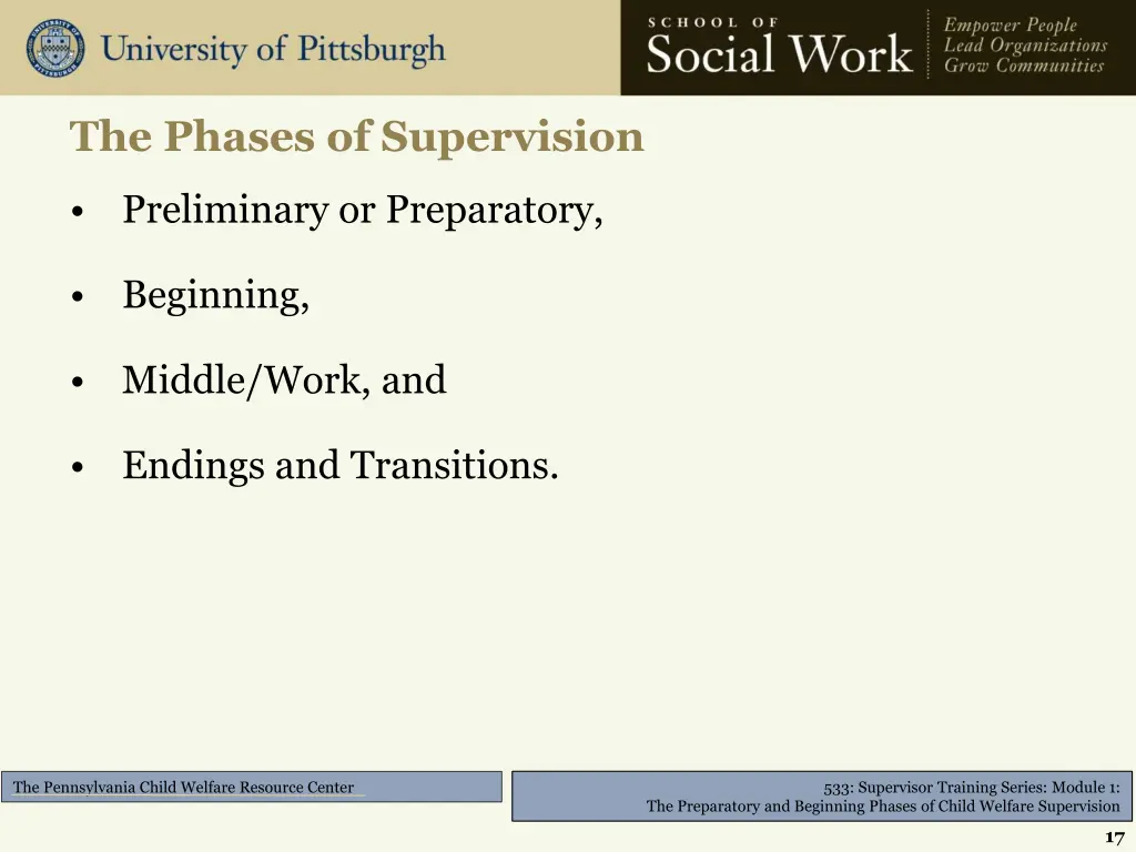 the phases of supervision