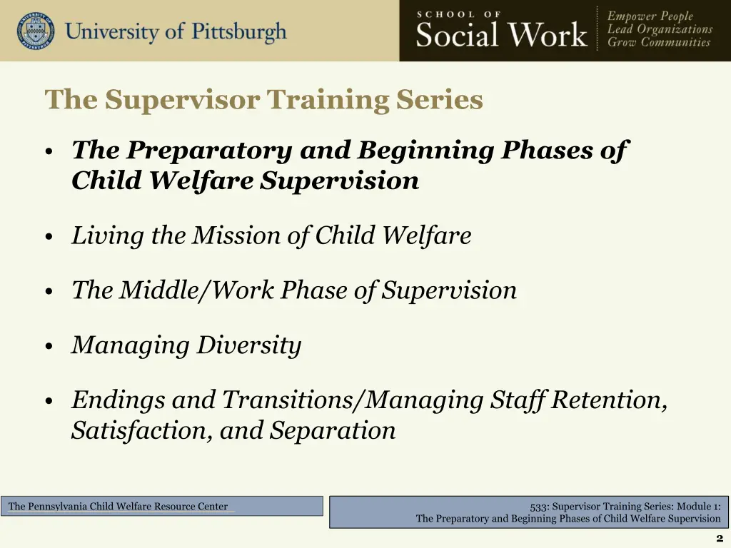 the supervisor training series