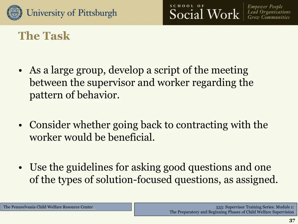 the task