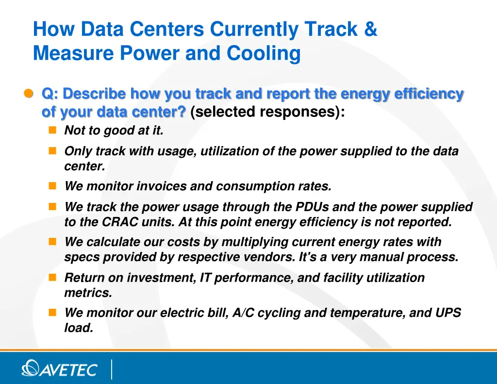 how data centers currently track measure power