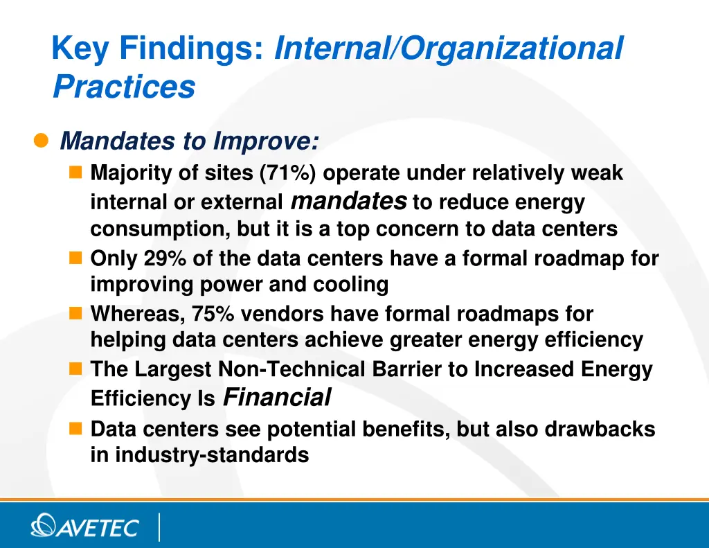 key findings internal organizational practices 1