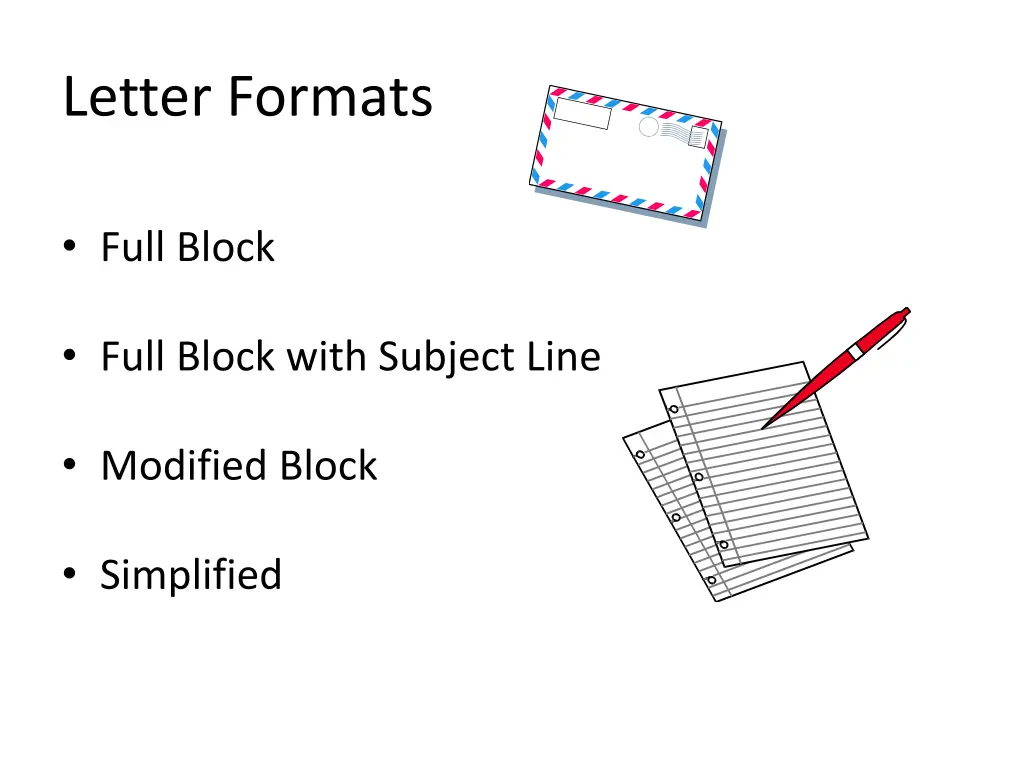 letter formats