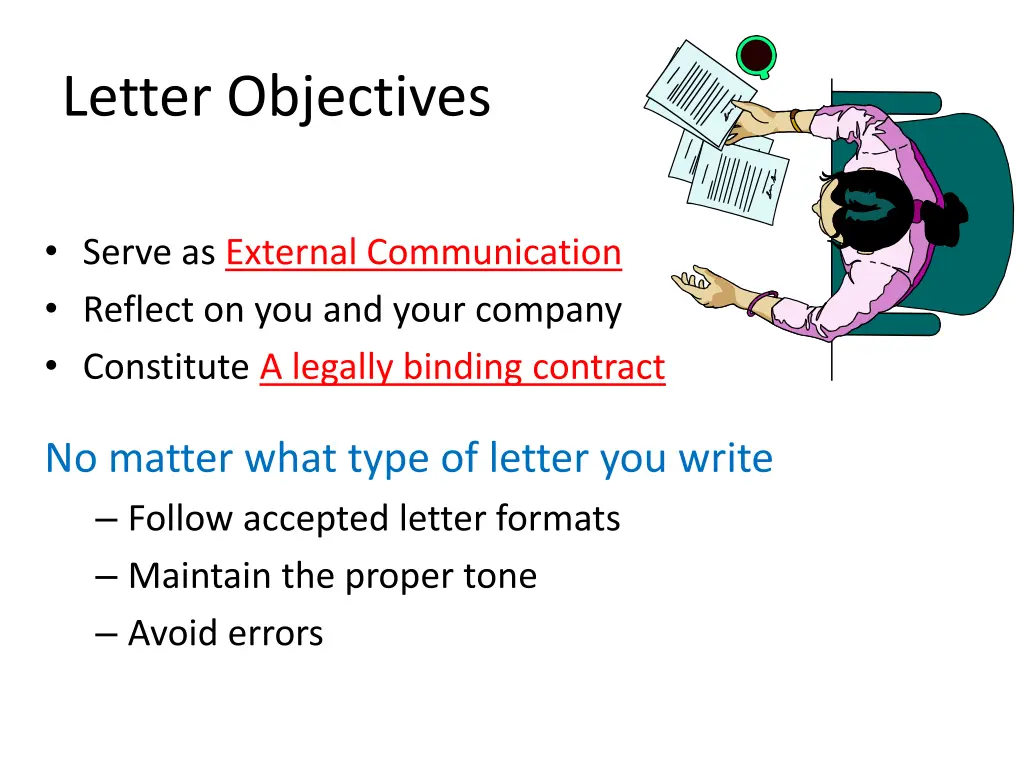 letter objectives