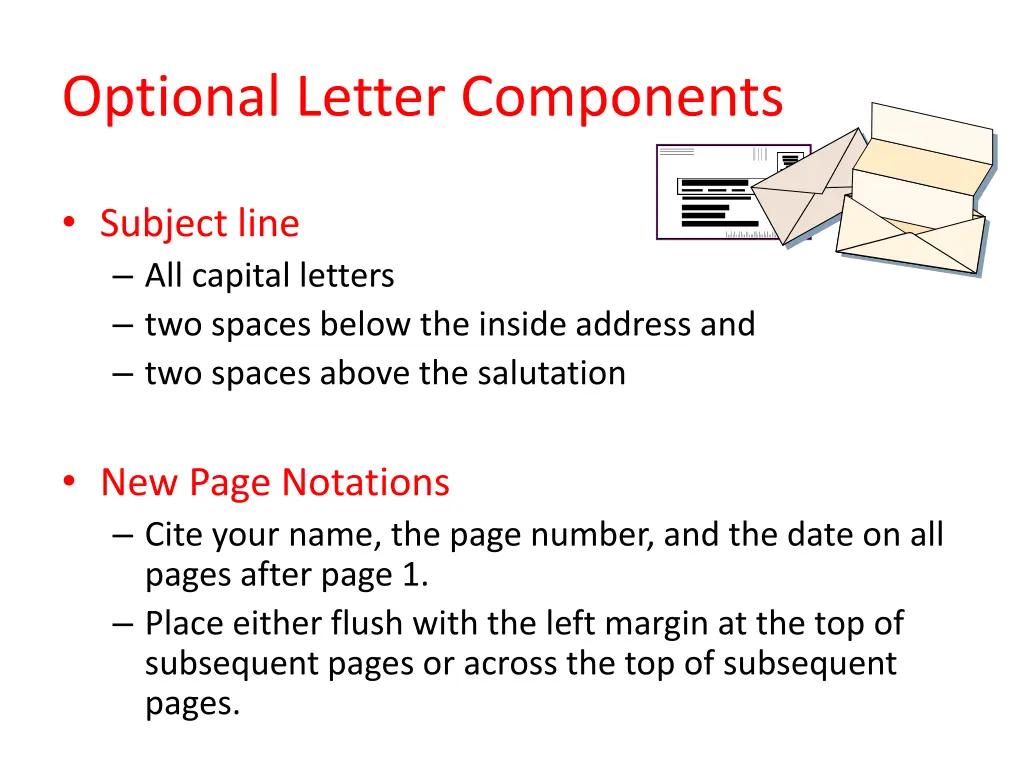 optional letter components