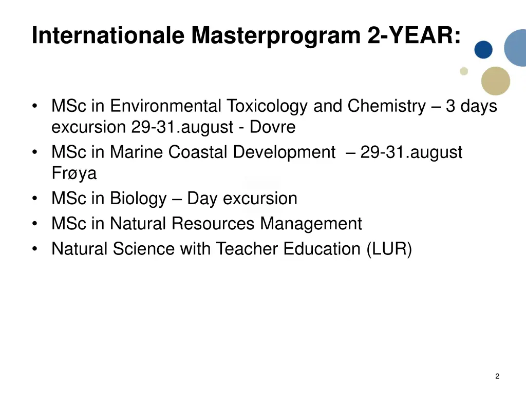 internationale masterprogram 2 year