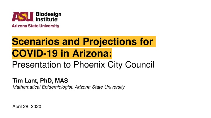 scenarios and projections for covid 19 in arizona