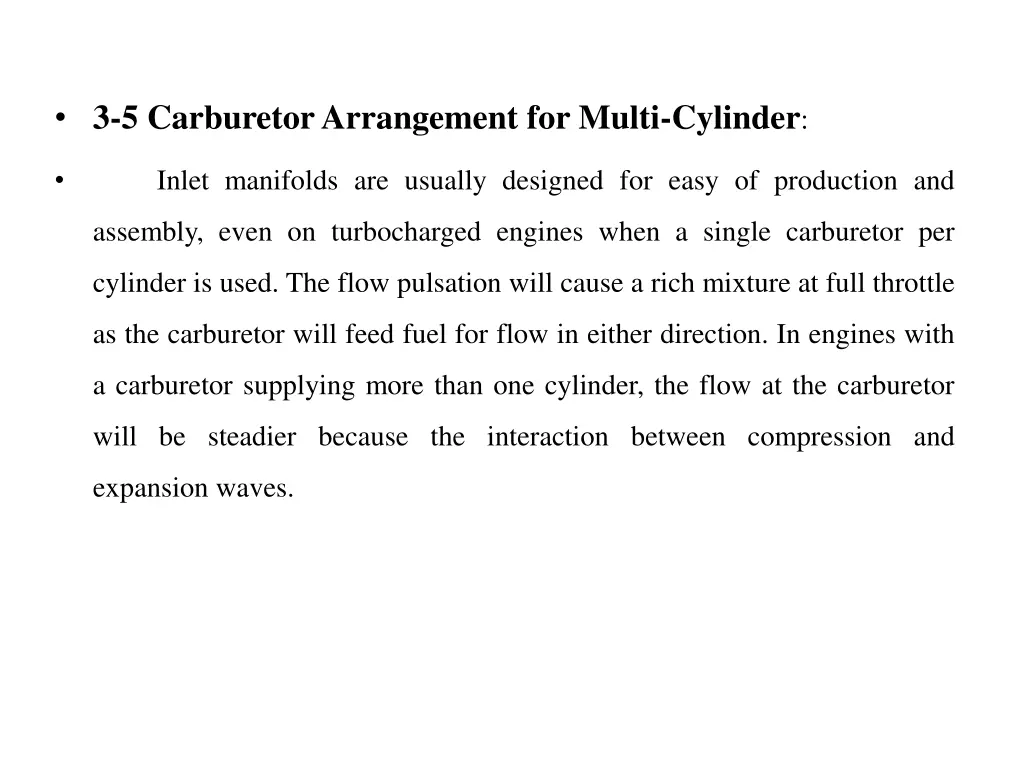 3 5 carburetor arrangement for multi cylinder