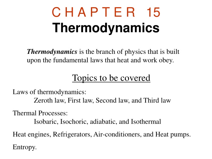 c h a p t e r 15 thermodynamics