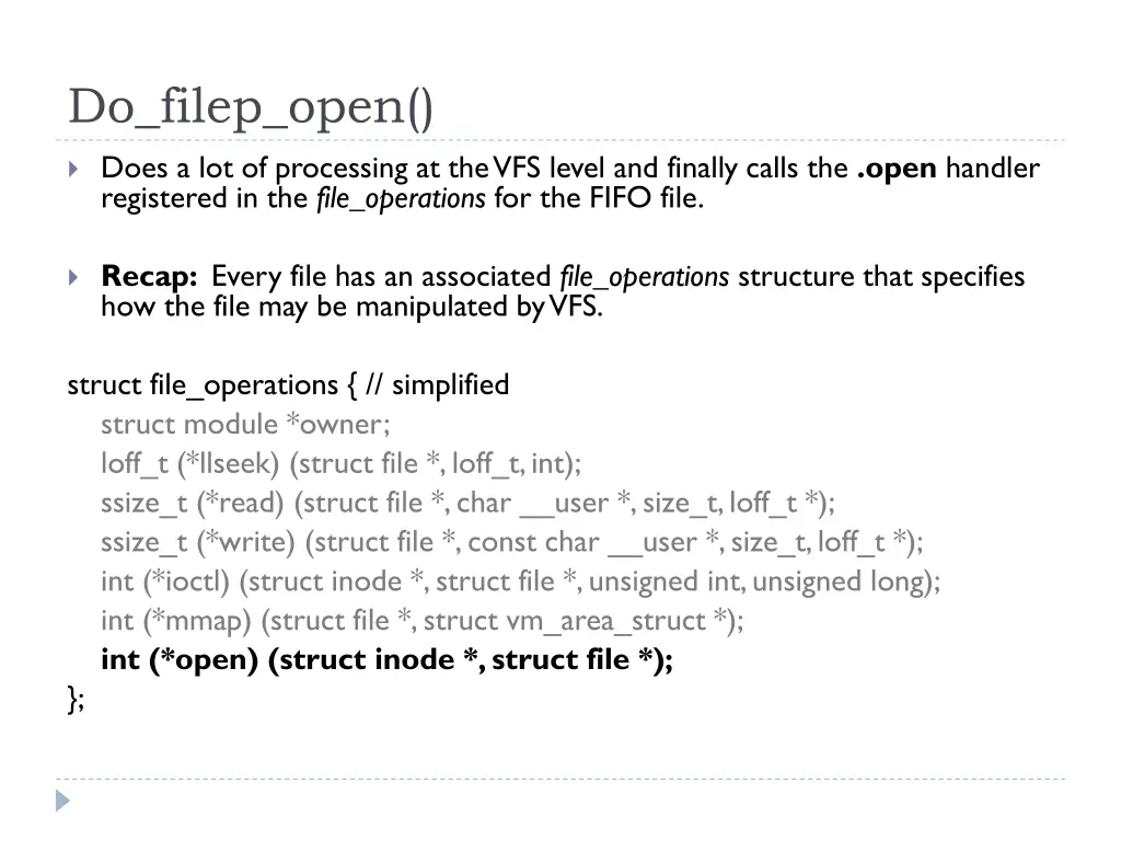 do filep open