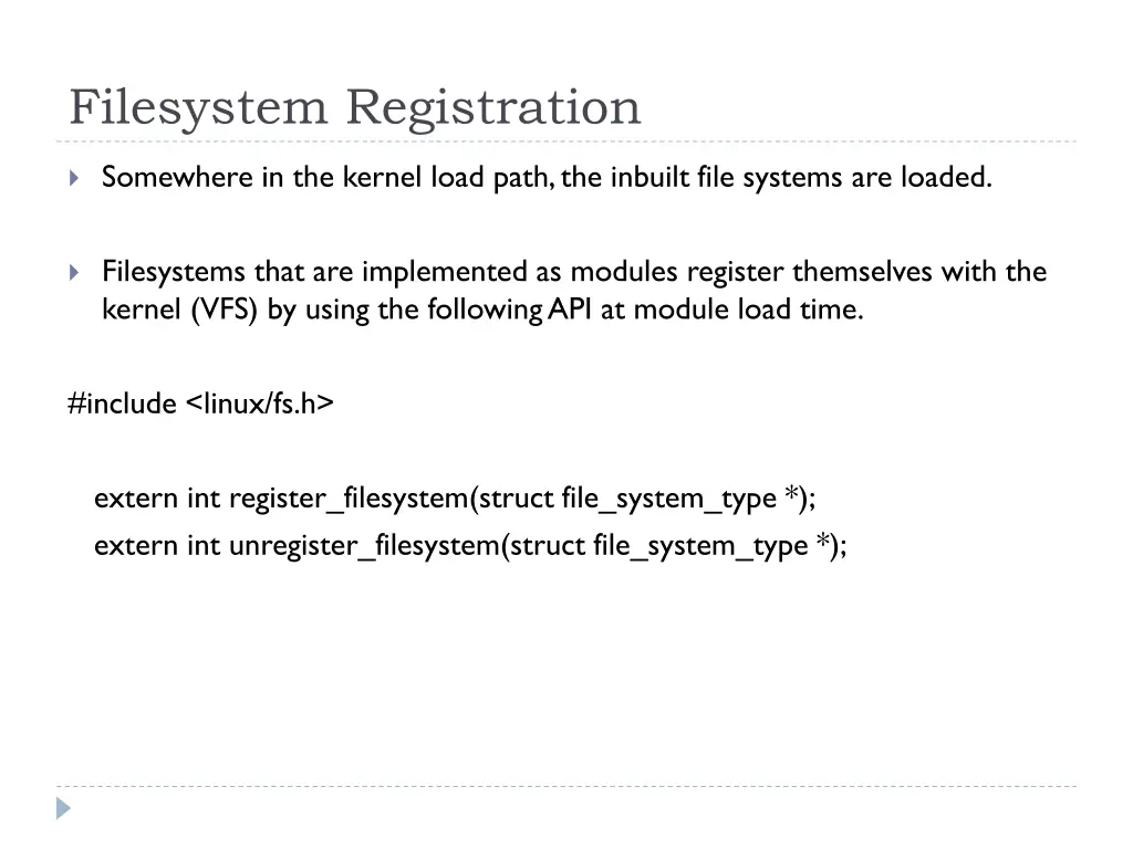 filesystem registration