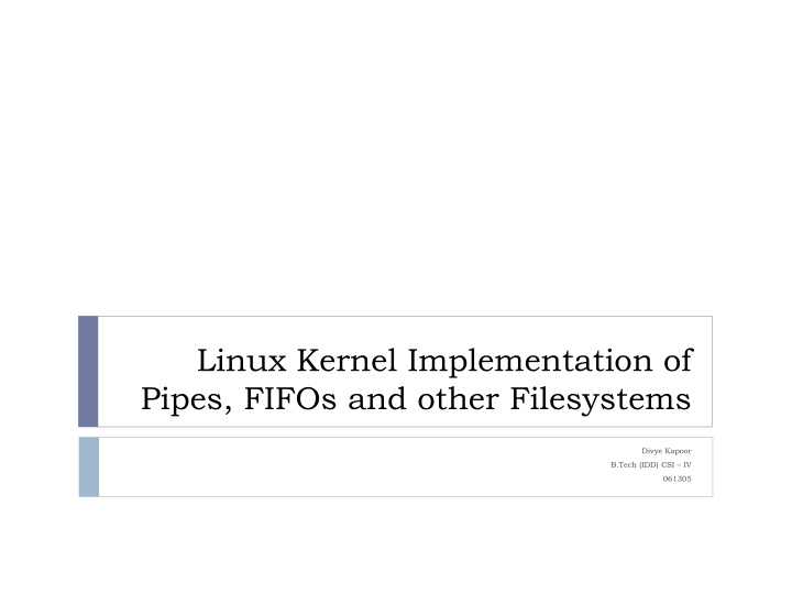 linux kernel implementation of pipes fifos