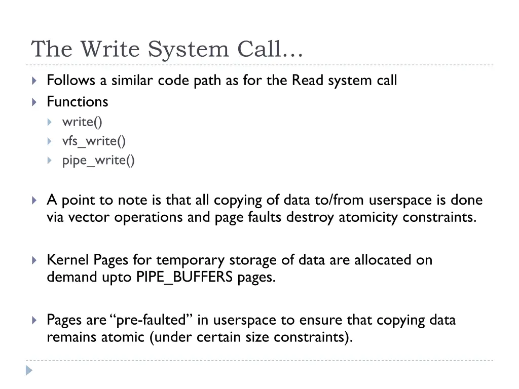 the write system call 1
