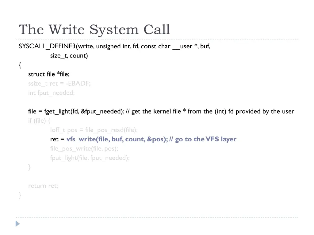 the write system call