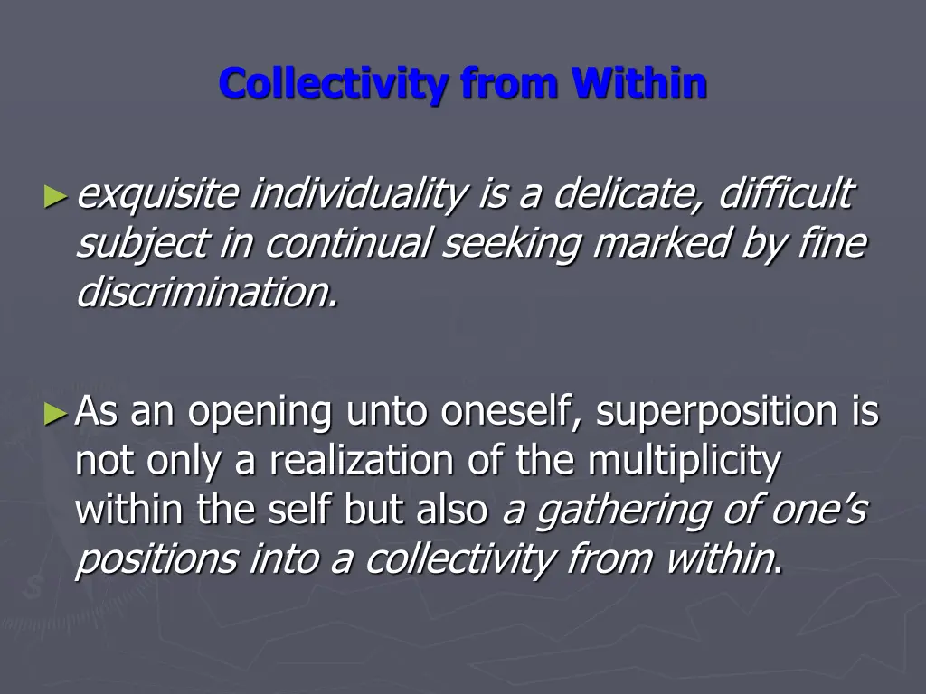 collectivity from within