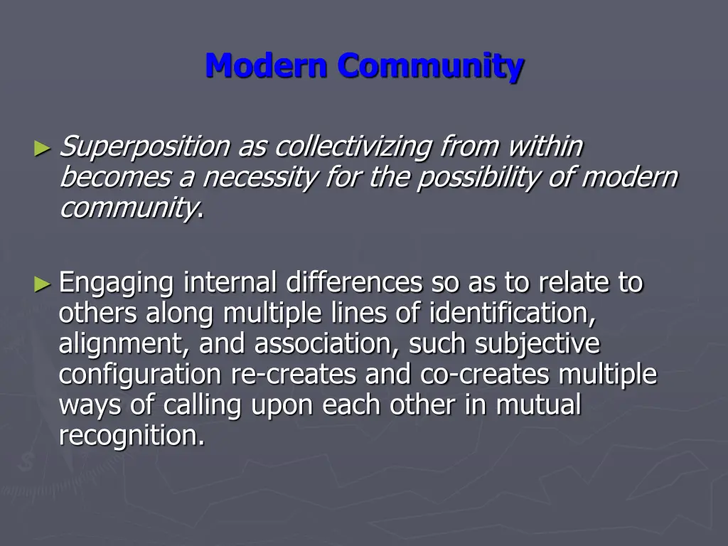 modern community