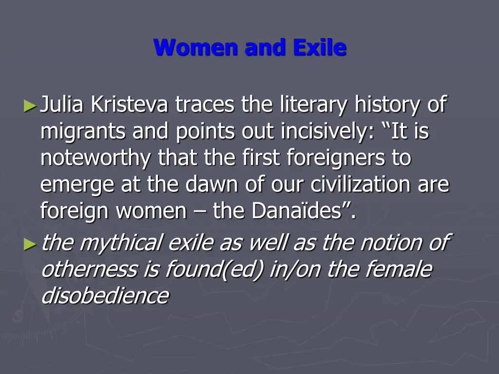 women and exile