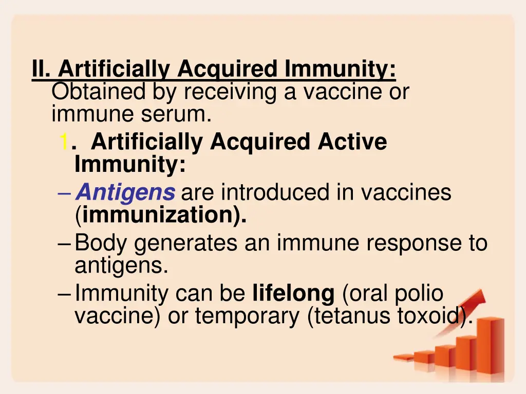 ii artificially acquired immunity obtained