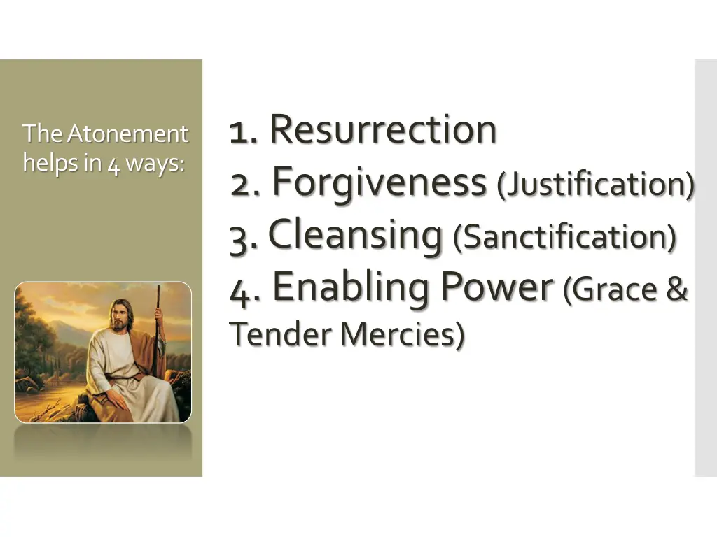 1 resurrection 2 forgiveness justification