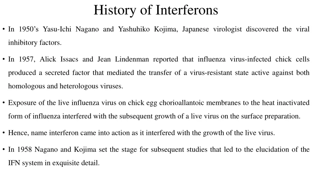 history of interferons