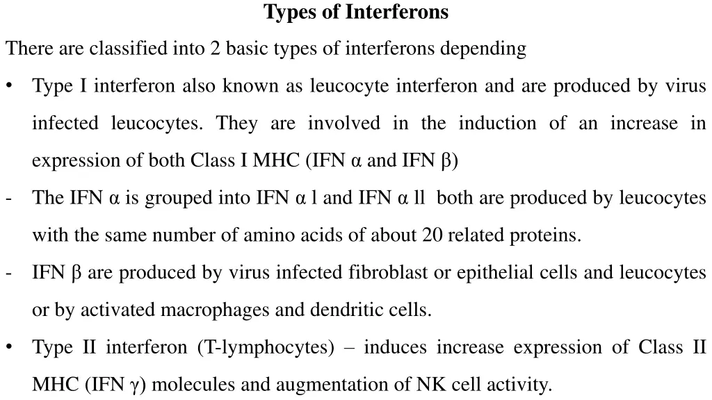 types of interferons